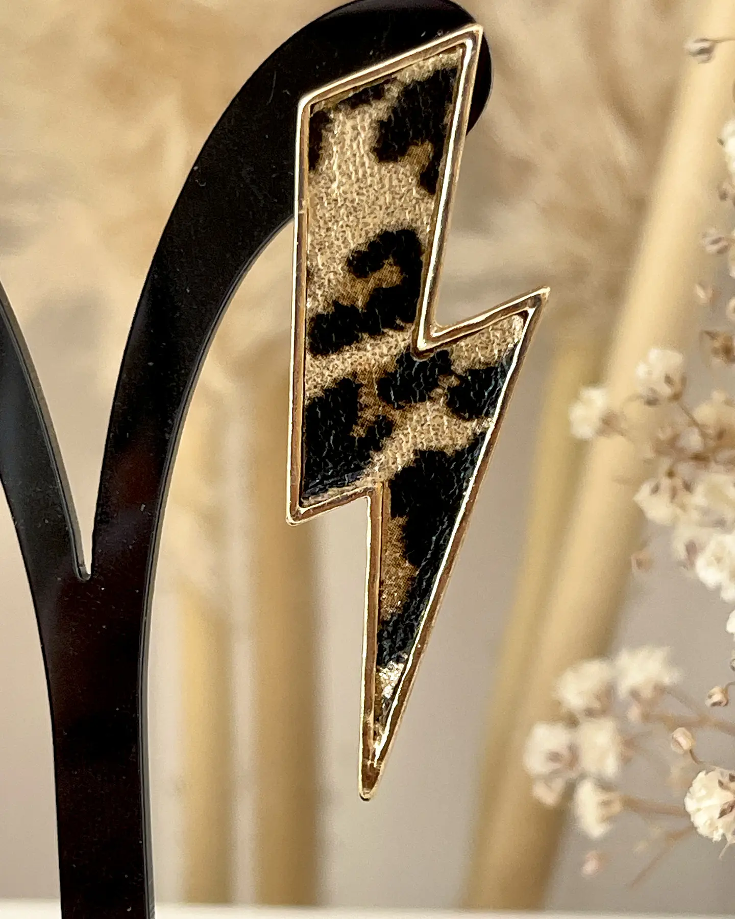 Aros Maxi Rayo Leopardo Print Gold 2