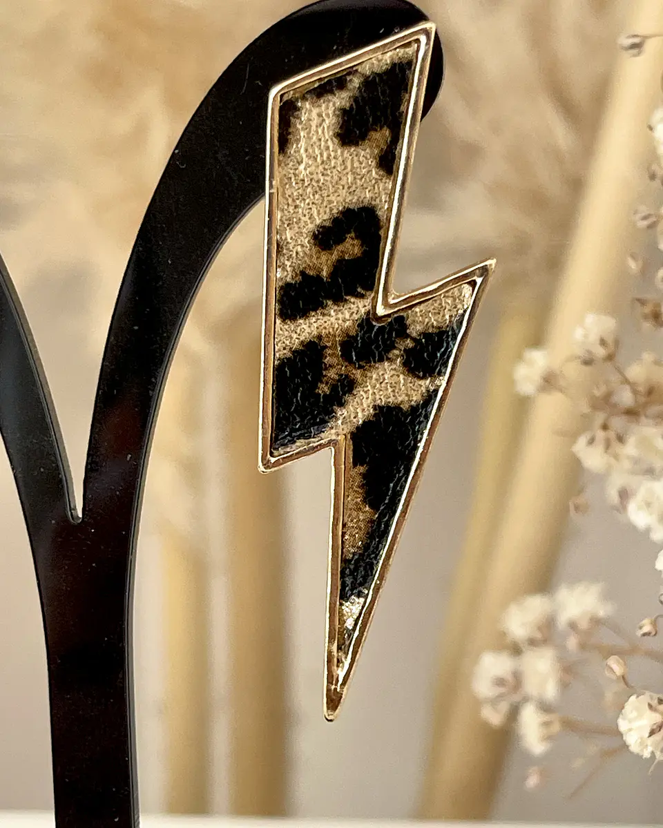 Aros Maxi Rayo Leopardo Print Gold 2