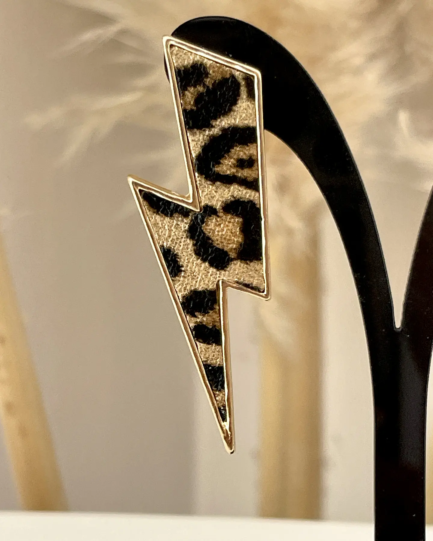 Aros Maxi Rayo Leopardo Print Gold 3