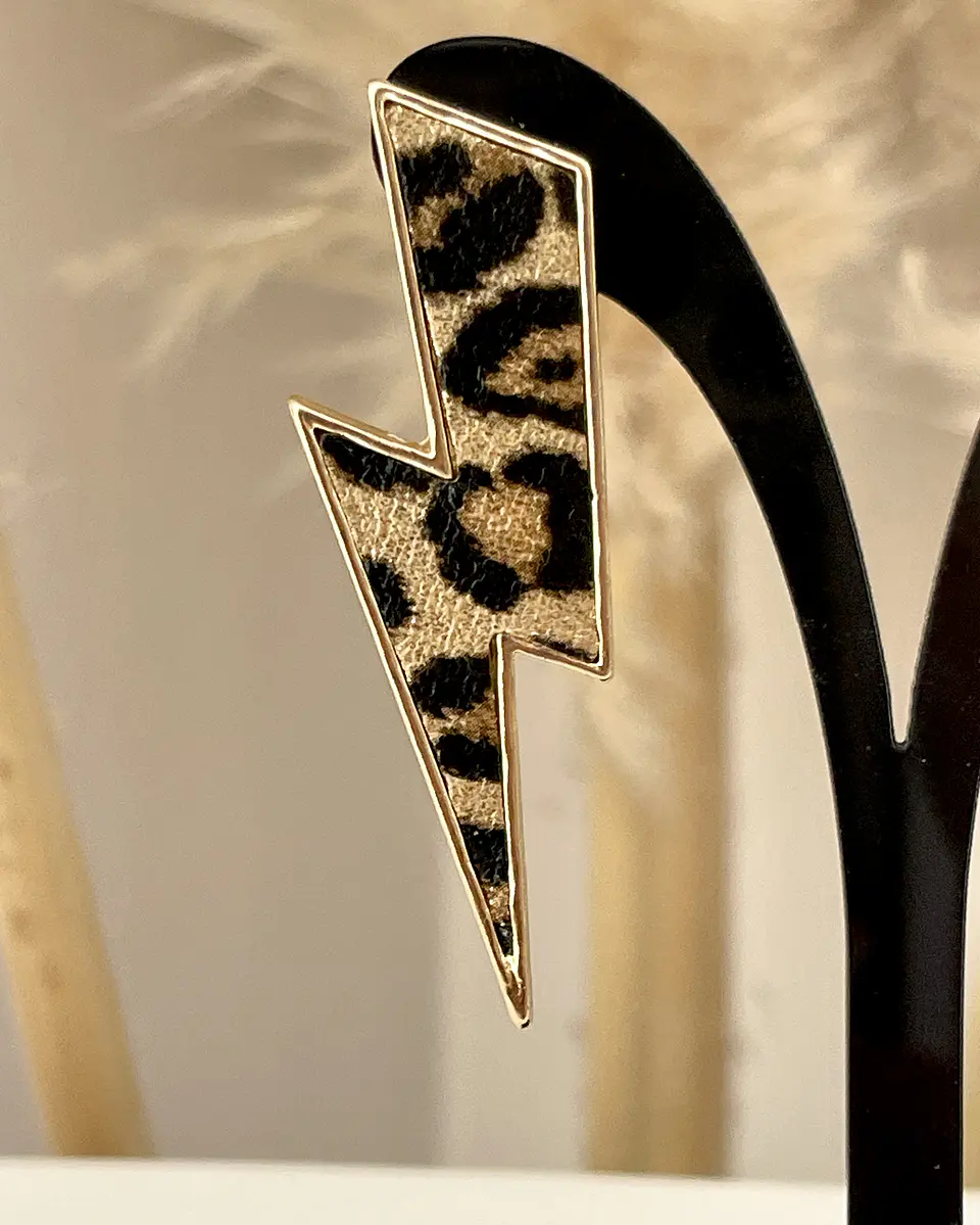 Aros Maxi Rayo Leopardo Print Gold 3