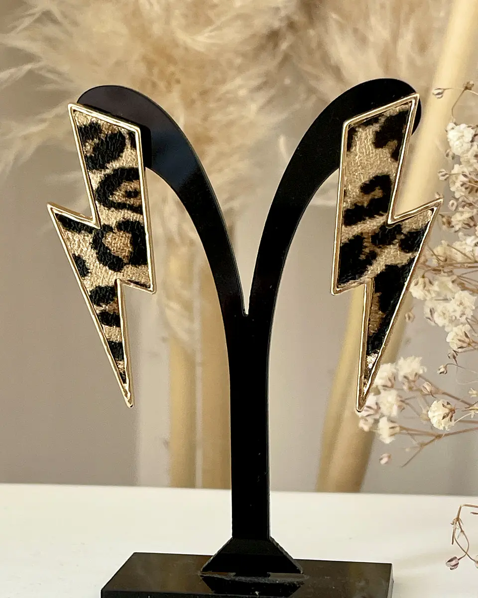 Aros Maxi Rayo Leopardo Print Gold 4