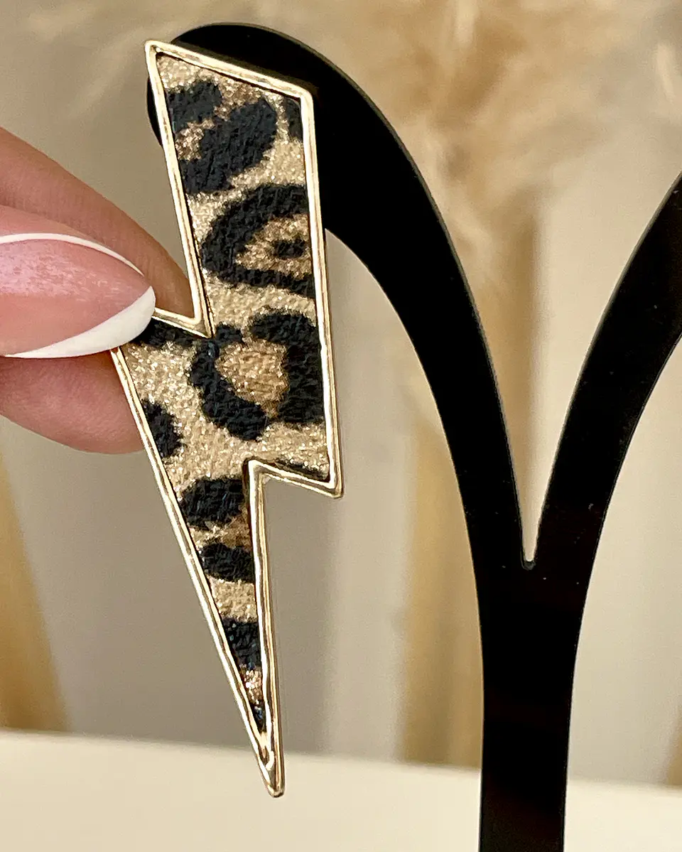 Aros Maxi Rayo Leopardo Print Gold 5