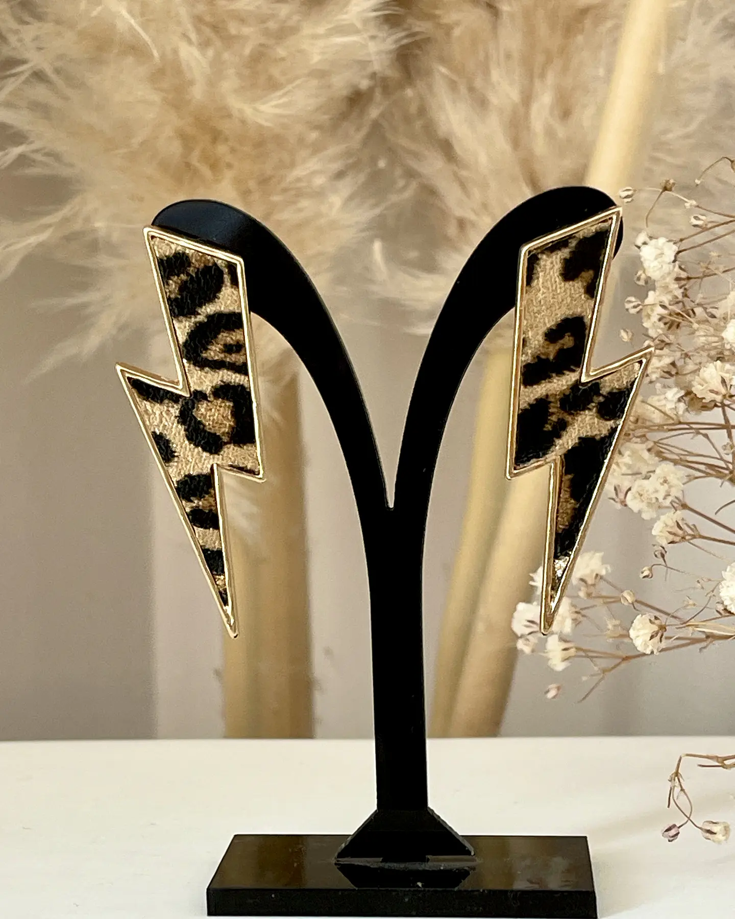 Aros Maxi Rayo Leopardo Print Gold 6