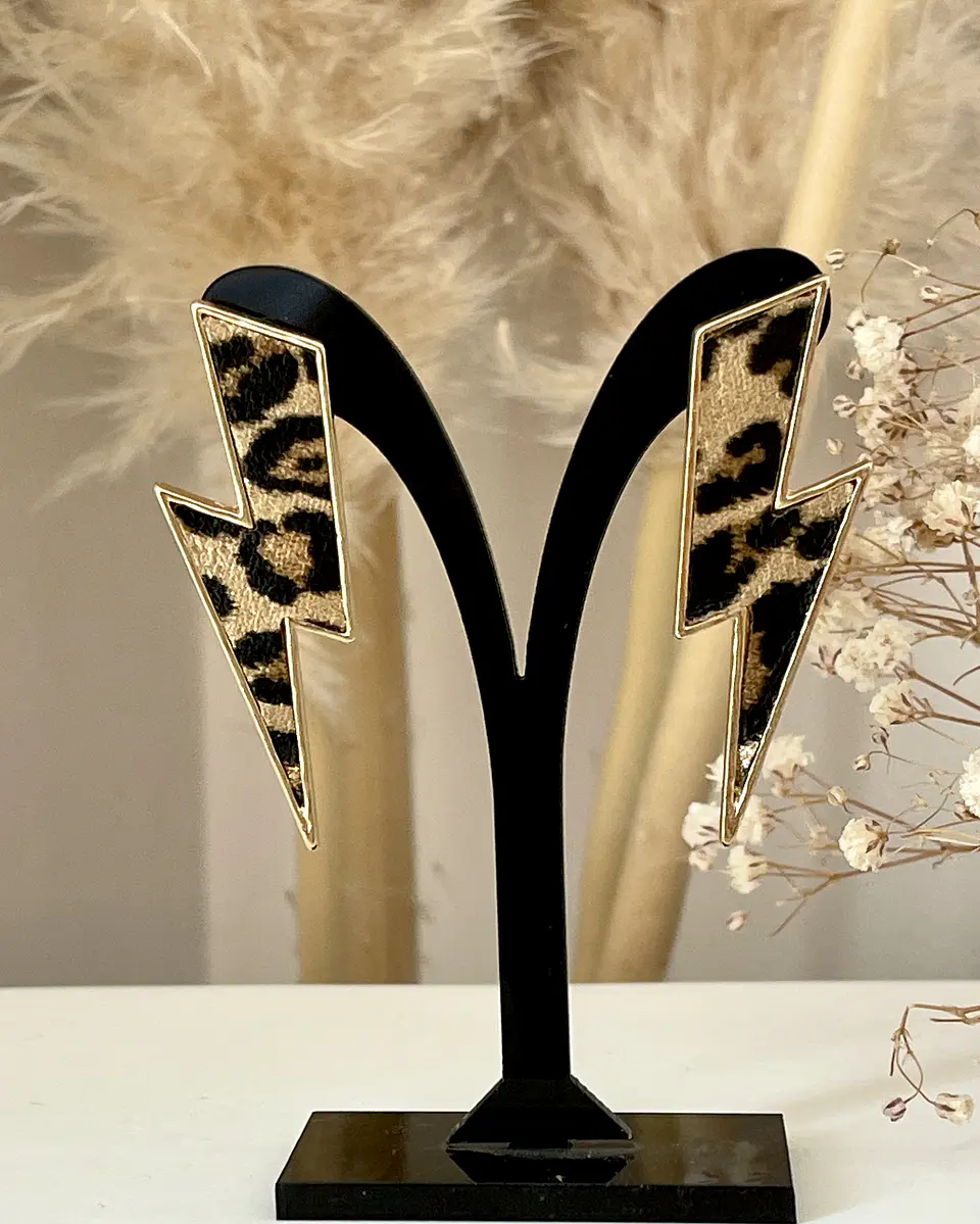 Aros Maxi Rayo Leopardo Print Gold 6
