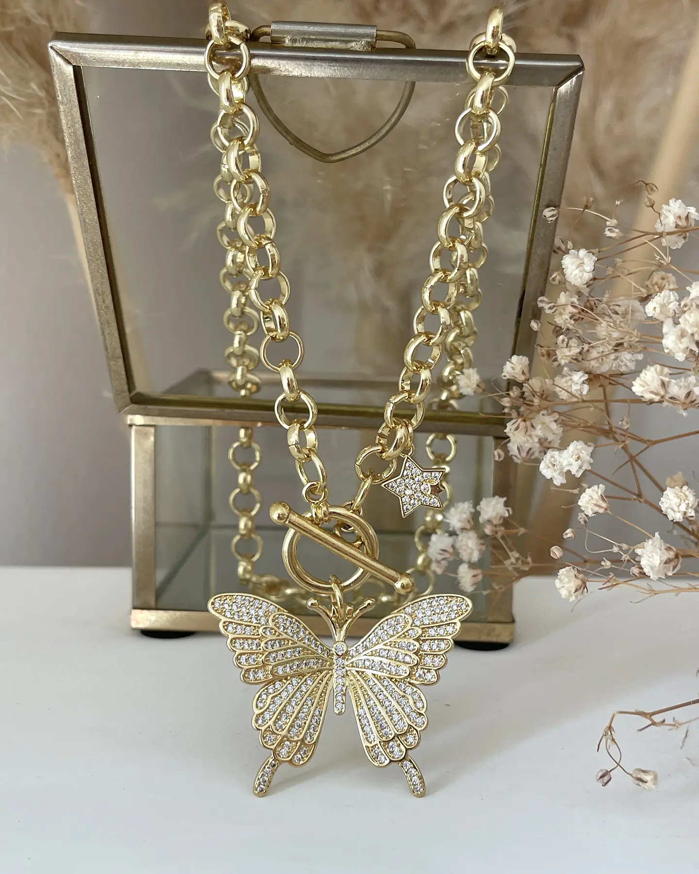 Collar Maxi Mariposa Circones punto de luz gold 4