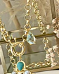 Collar Cruz Turquesa Perlas cristal Gold - Miniatura 6