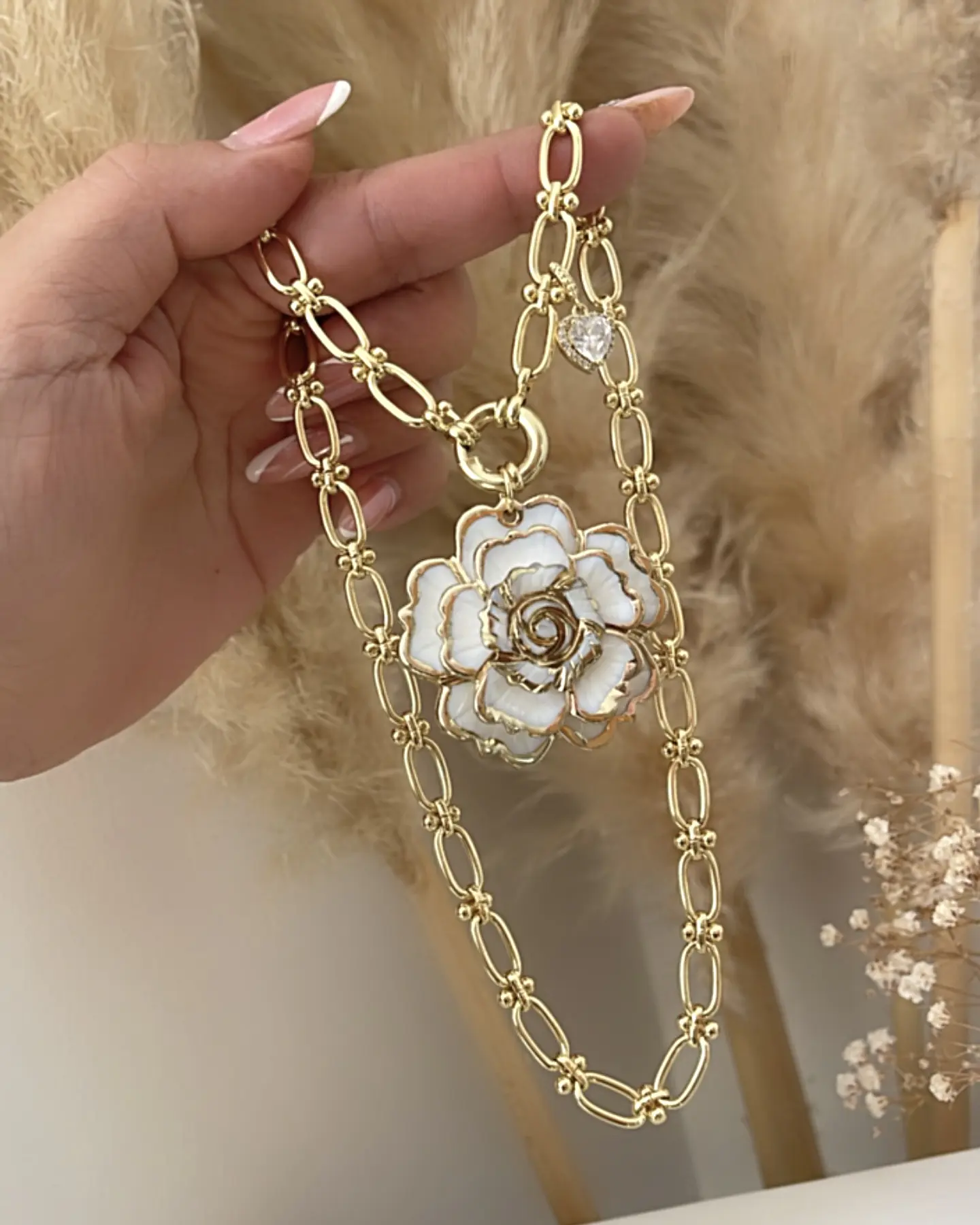 Collar Maxi Camelia Eslabones mixtos grandes Gold 3