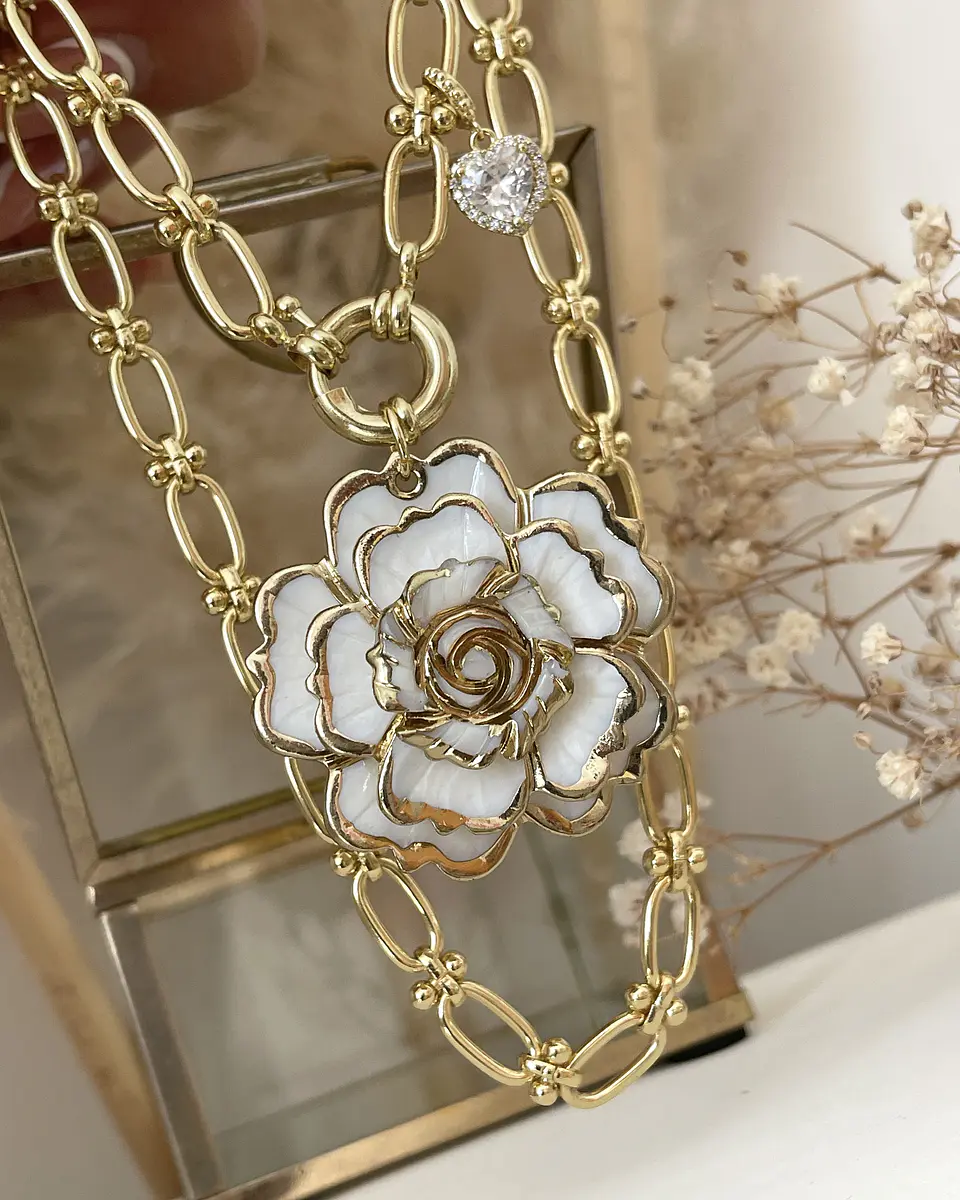 Collar Maxi Camelia Eslabones mixtos grandes Gold 5