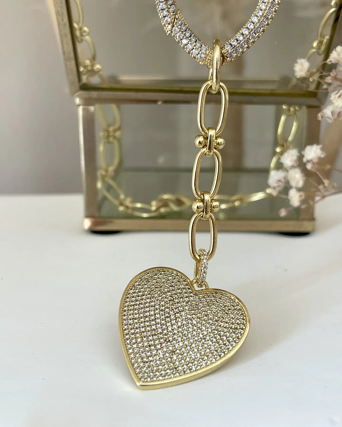 Collar Trío Corazones Circones Gold  5