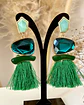 Maxi Aros Flecos y Cristales Verdes Gold - Miniatura 1