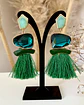 Maxi Aros Flecos y Cristales Verdes Gold - Miniatura 4