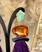 Maxi Aros Flecos y Cristales Ámbar y Morado Gold - Miniatura 2