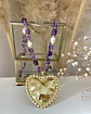 Collar Maxi Corazon Amatistas Perlas de Río Gold - Miniatura 6