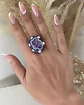 Maxi Anillo Amatistas Drusa Perlas Cristales Gold  - Miniatura 6