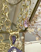 Collar XL Maxi Medallón Amatista Drusa Perlas Cristales Gold - Miniatura 7