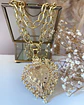 Collar XL Maxi Corazon Barroco Punto luz Gold - Miniatura 4
