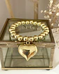 Pulsera Maxi Balines Corazón Inflado Gold - Miniatura 1