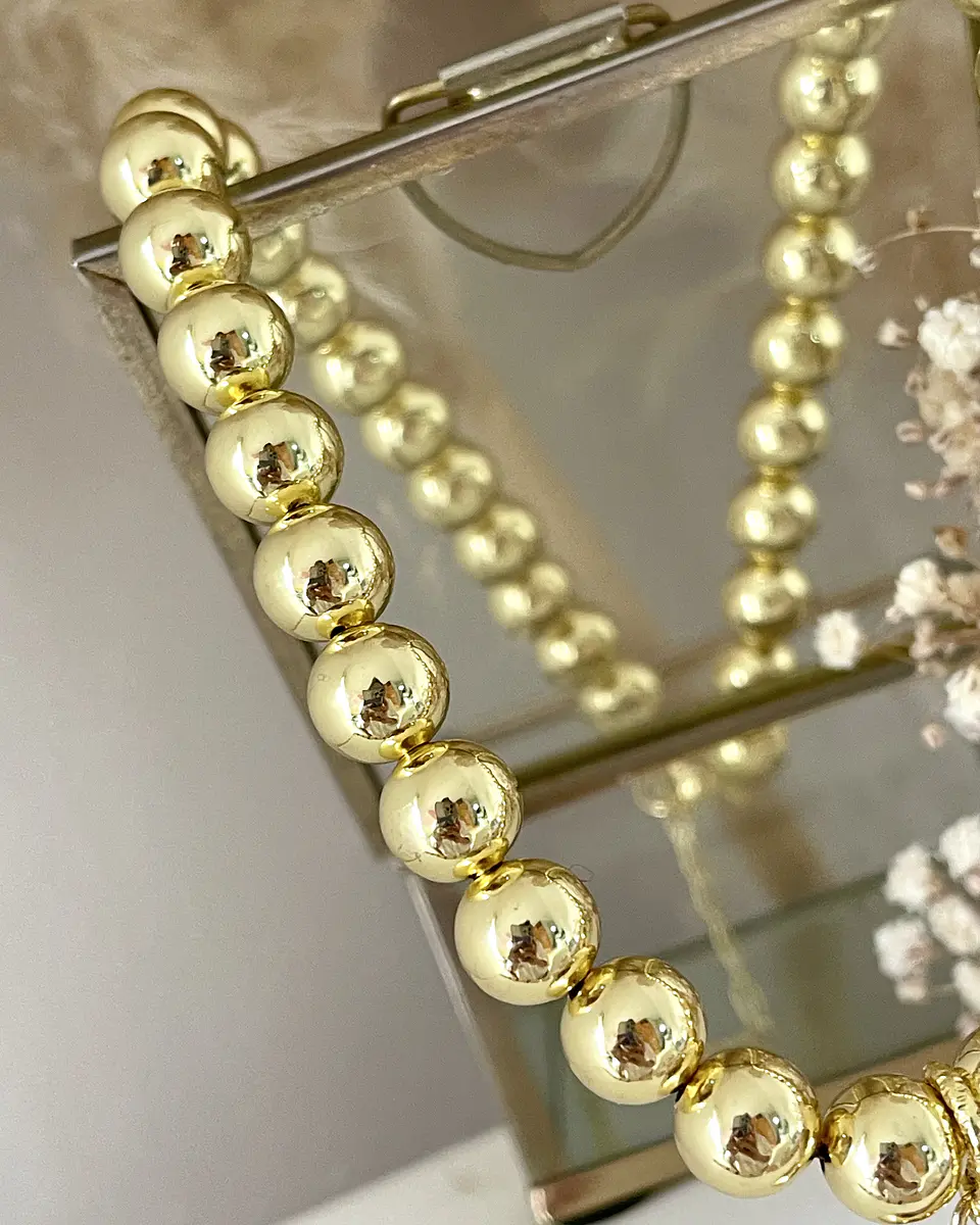 Collar Maxi Balines Corazón Inflado Gold 2