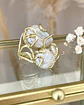  Anillo Trío de Maxi Perlas de Agua dulce gold - Miniatura 2