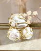  Anillo Trío de Maxi Perlas de Agua dulce gold - Miniatura 5