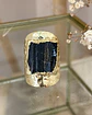 Anillo Turmalina Protección Efecto Martillado Gold - Miniatura 5