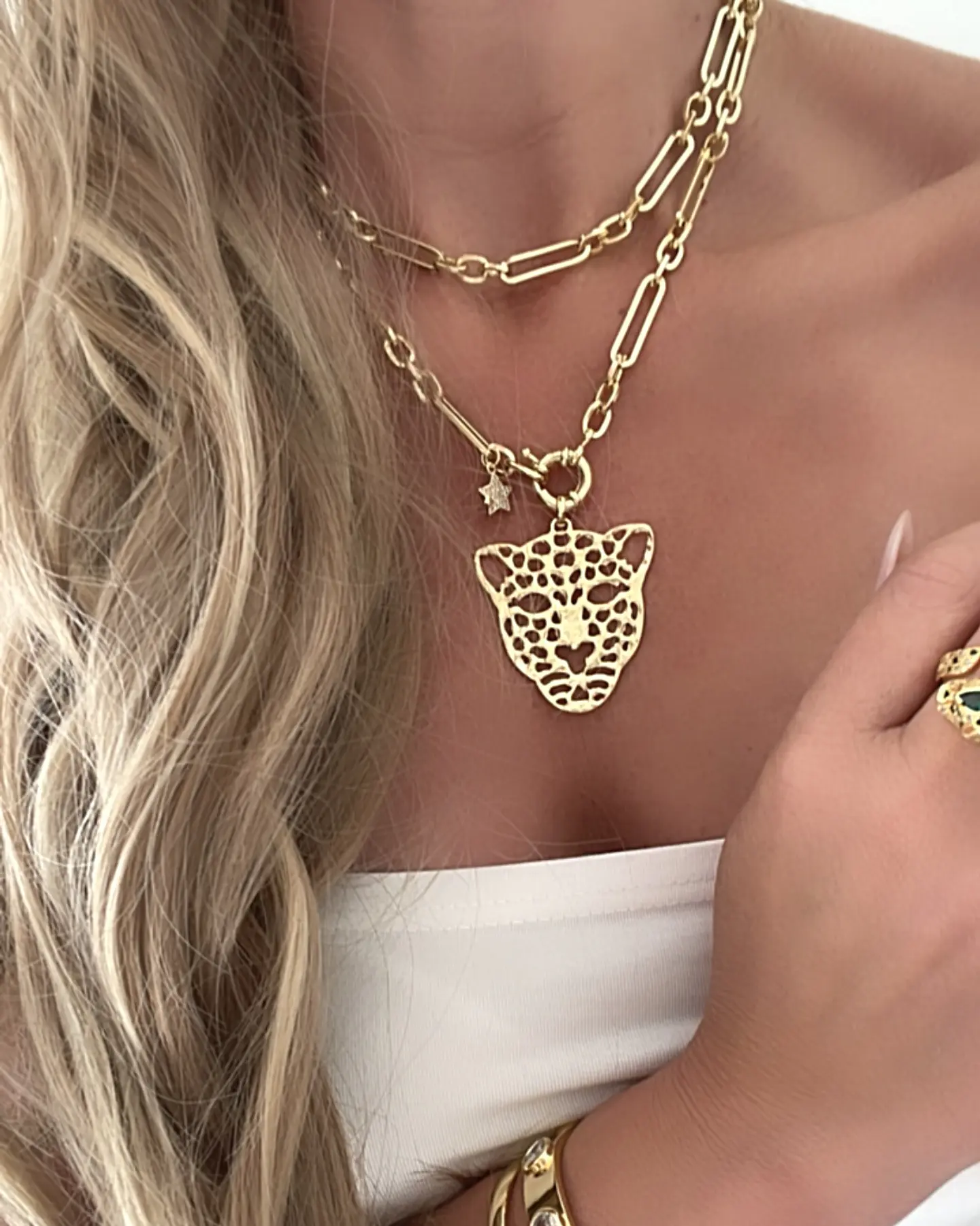 Collar XL Maxi Jaguar Gold 1