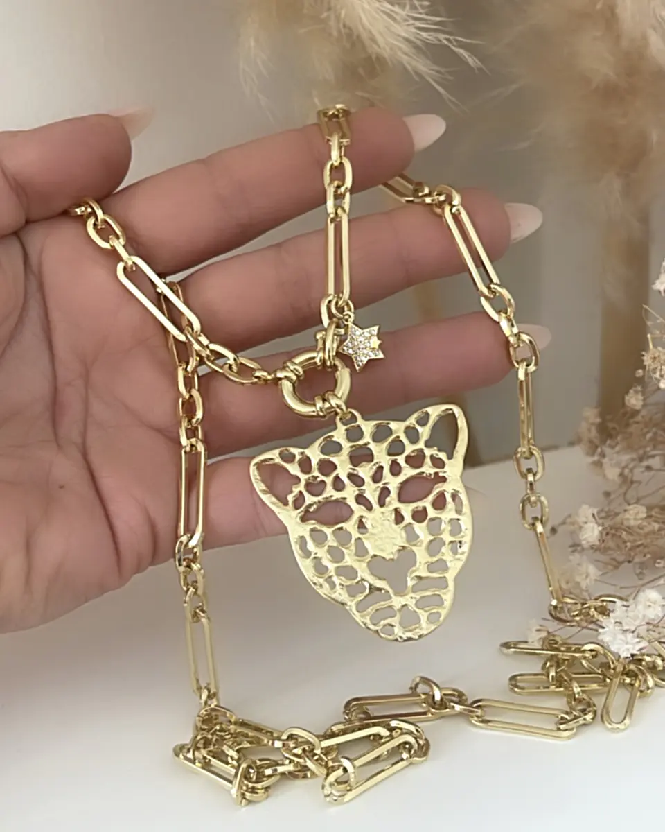 Collar XL Maxi Jaguar Gold 2