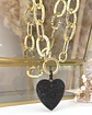 Collar Maxi eslabones Martillados Corazon Black circones - Miniatura 5
