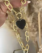 Collar Maxi eslabones Martillados Corazon Black circones - Miniatura 2