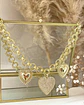 Collar Trío de Corazones Eslabones dobles Gold - Miniatura 6