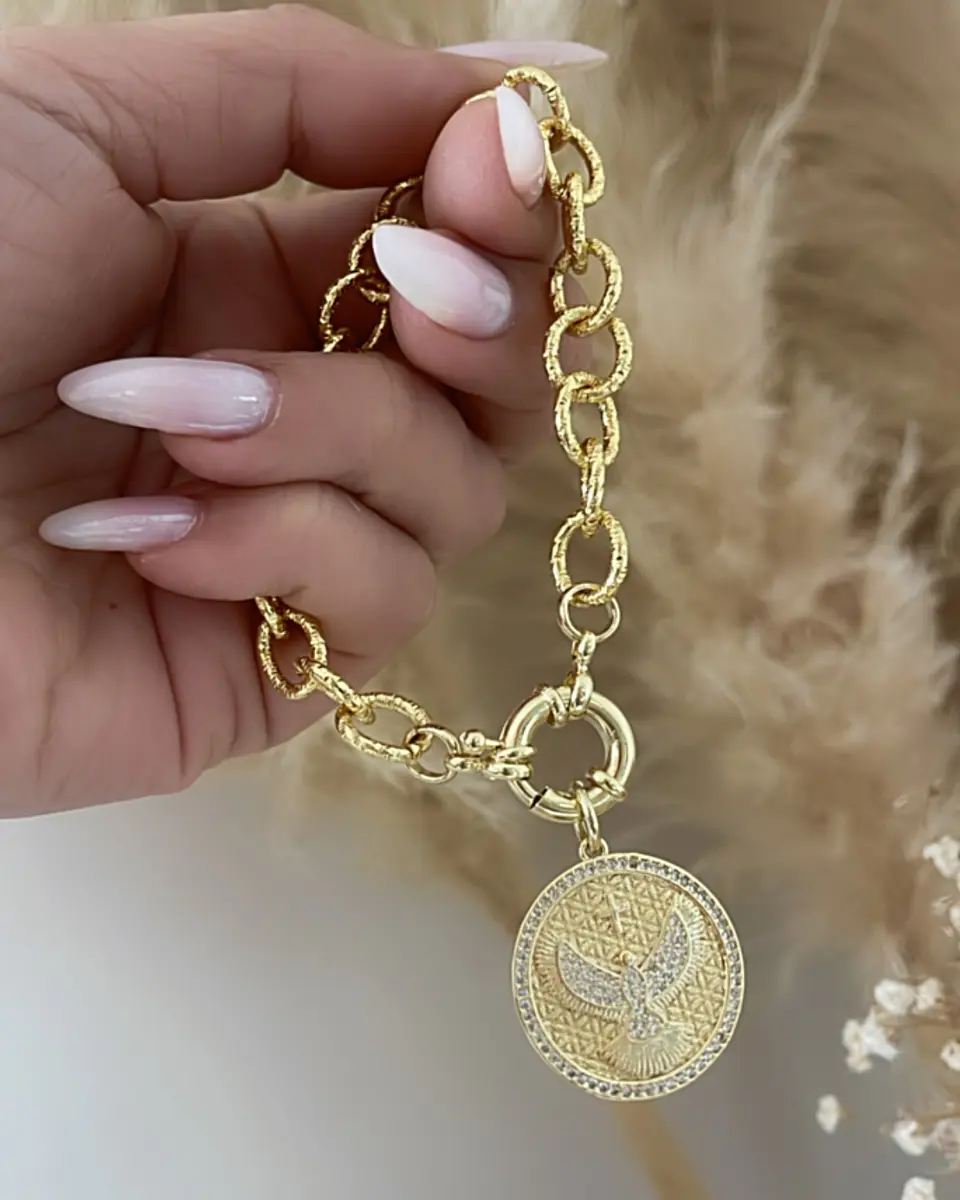Pulsera Medalla Fénix Circones gold  1
