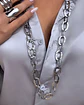 Collar XL Maxi Eslabones Martillados Silver  - Miniatura 3