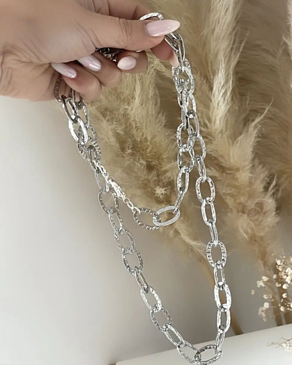 Collar XL Maxi Eslabones Martillados Silver  8