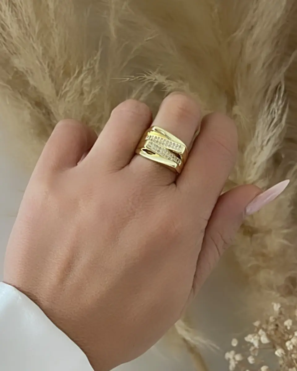 Anillo Cintillo Bari Circones Gold 2