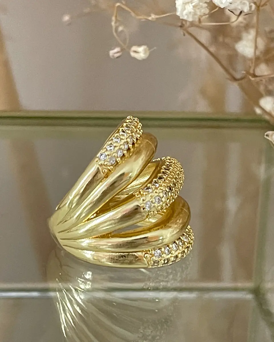 Maxi Anillo Luxury  Circones gold 3