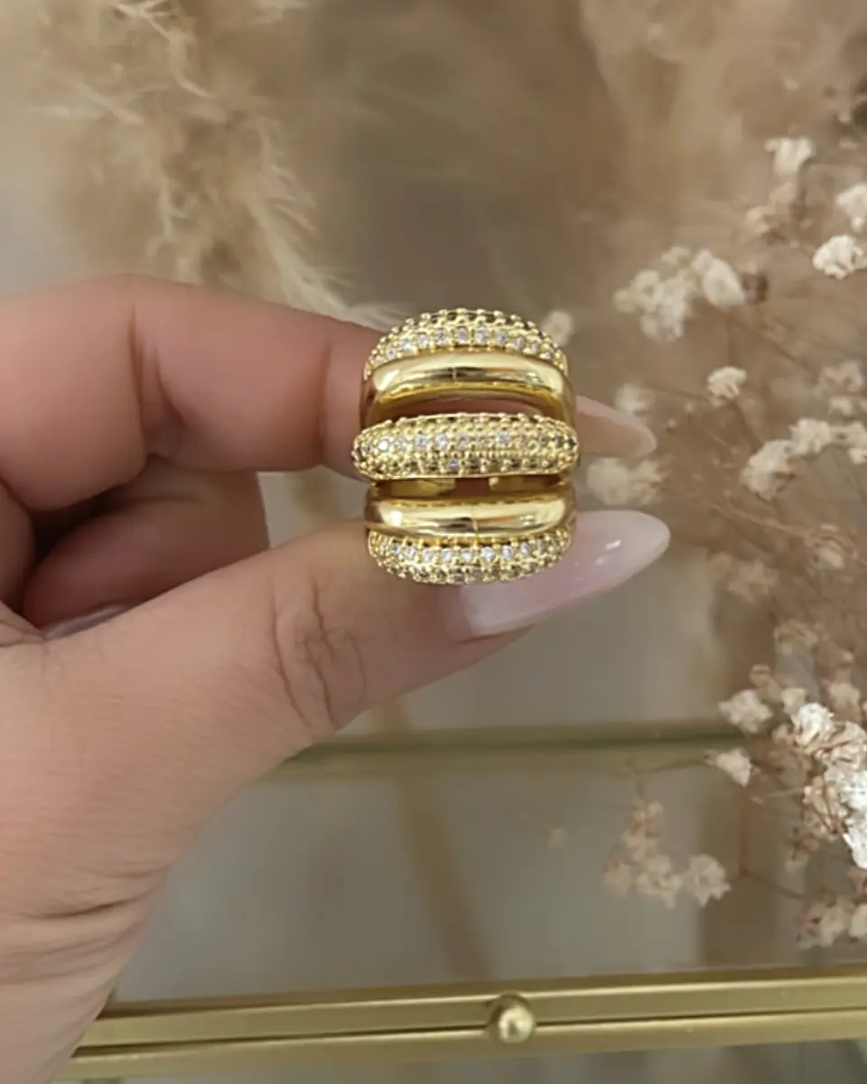 Maxi Anillo Luxury  Circones gold 5