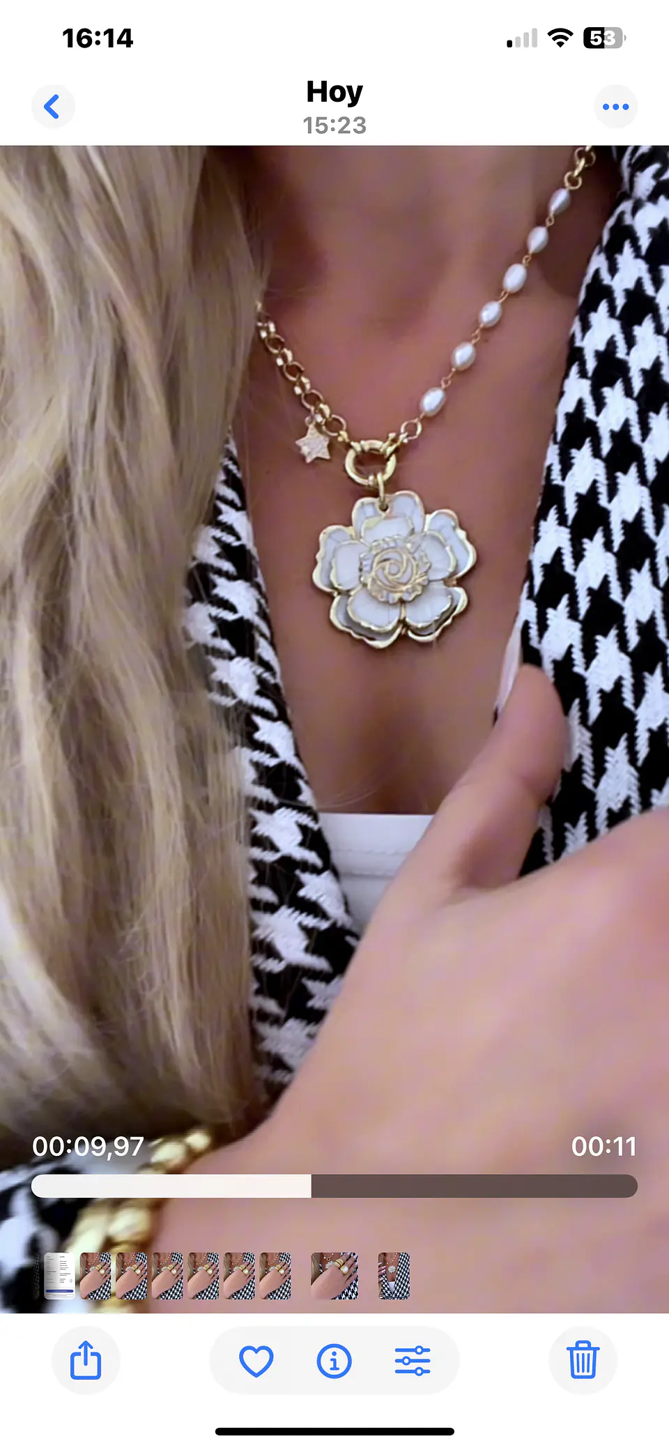Collar Maxi Camelia Eslabones mixtos perlas Gold 5