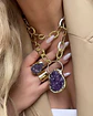 Collar XL Amatista Drusa Maxi eslabones martillad‹ - Miniatura 3