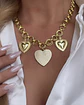 Collar Trío de Corazones Eslabones dobles Gold - Miniatura 6