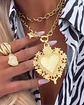 Collar XL Maxi Corazon Barroco Punto luz Gold - Miniatura 3