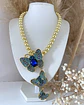 Collar Maxi Balines Trío Mariposas Blue Gold - Miniatura 2
