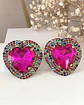 Maxi Aros Corazón Cristal Fucsia Strass  - Miniatura 2
