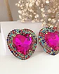 Maxi Aros Corazón Cristal Fucsia Strass  - Miniatura 1