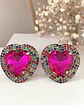 Maxi Aros Corazón Cristal Fucsia Strass  - Miniatura 5
