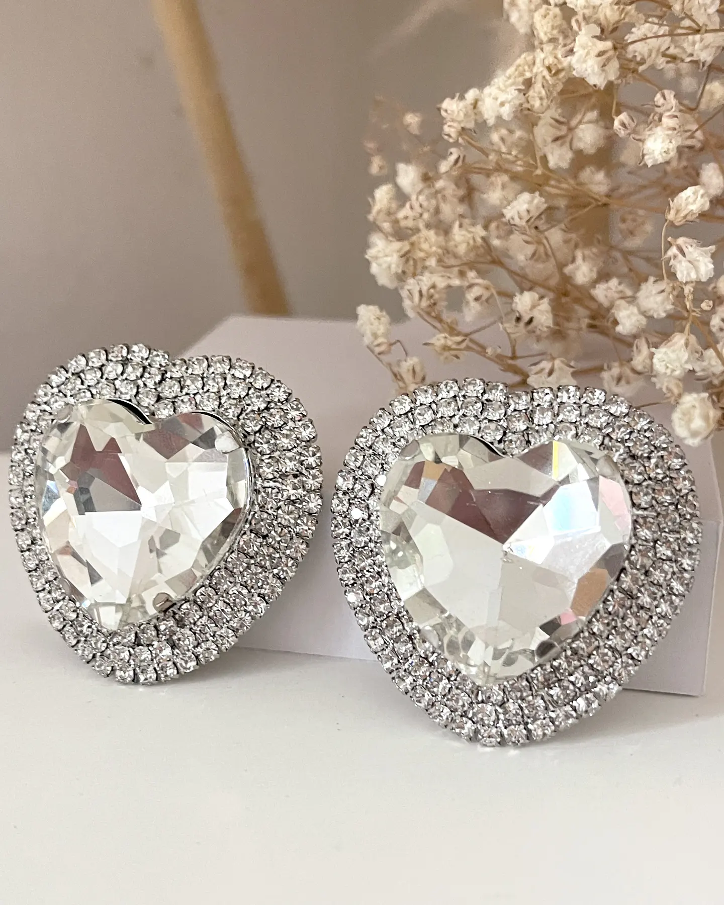 Maxi Aros Corazón Cristal Silver Strass  3