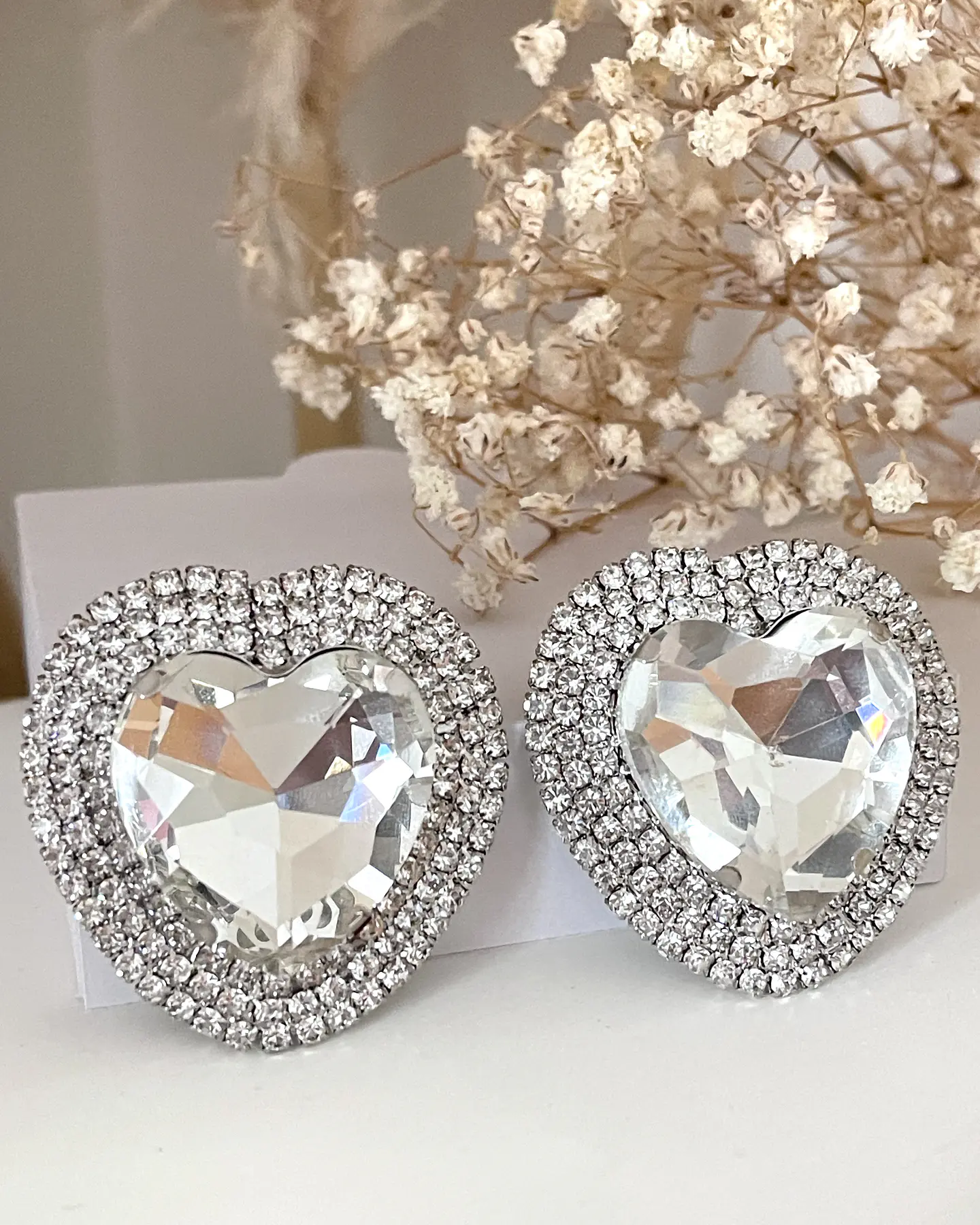 Maxi Aros Corazón Cristal Silver Strass  1