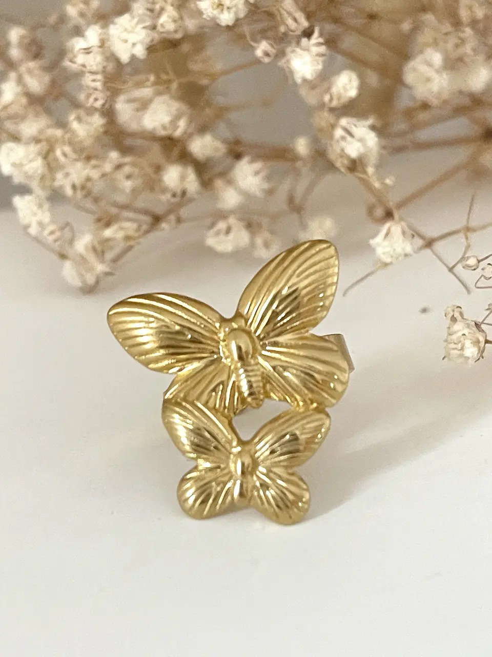 Anillo Dúo Mariposas Gold 1