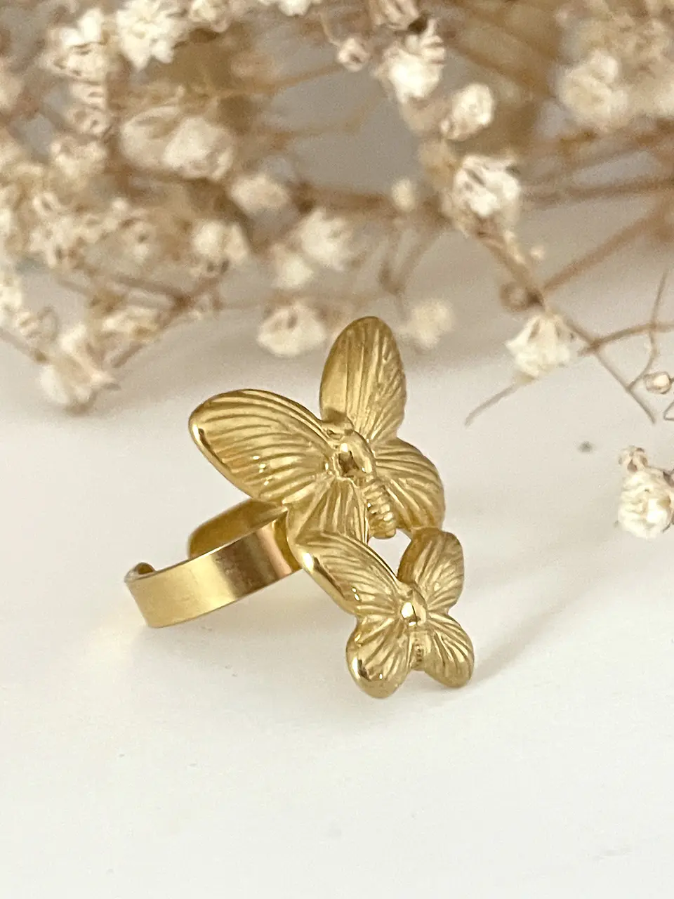 Anillo Dúo Mariposas Gold 2