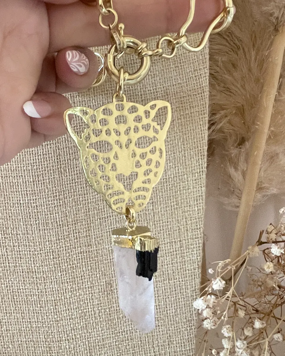 Collar XL Maxi Jaguar Péndulo Turmalina y Cuarzo  6