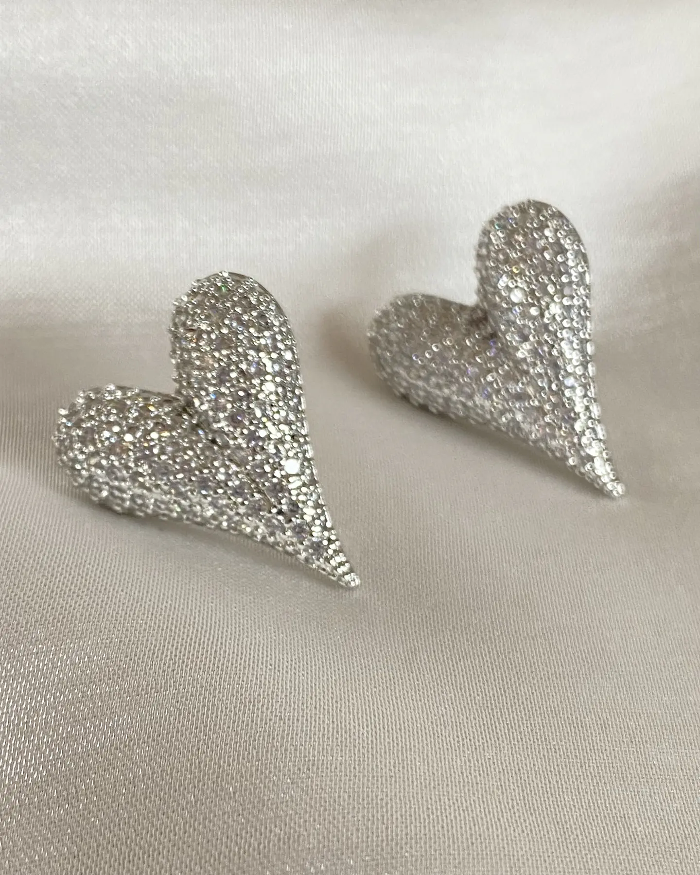 Aros Corazon Inflado Stiletto Circones Silver 1